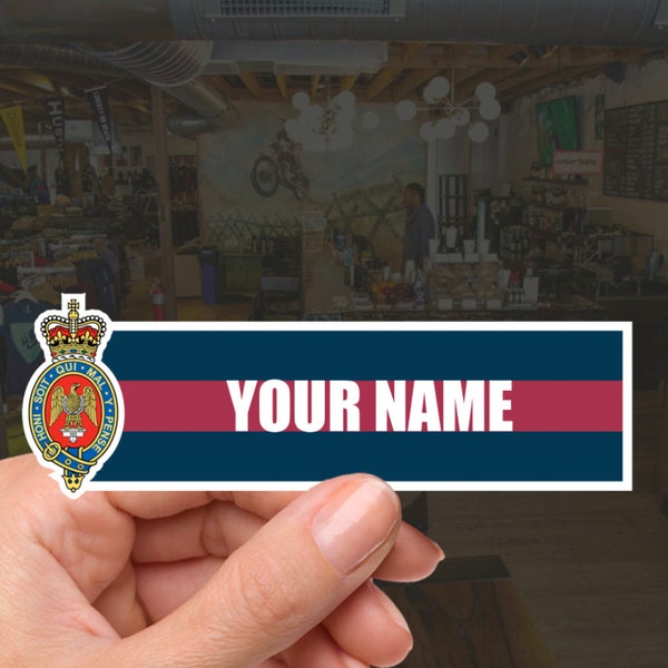 Custom Blues and Royals Waterproof Vinyl Name Stickers - Personalised Military Regiments Labels - Multiple Sizes