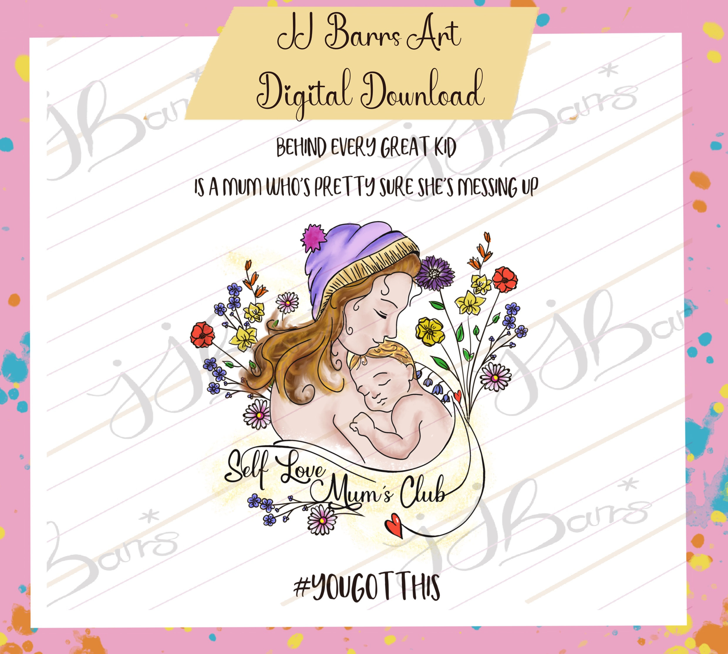 New Mom Digital Download Art Motivational Quote JPEG - Etsy