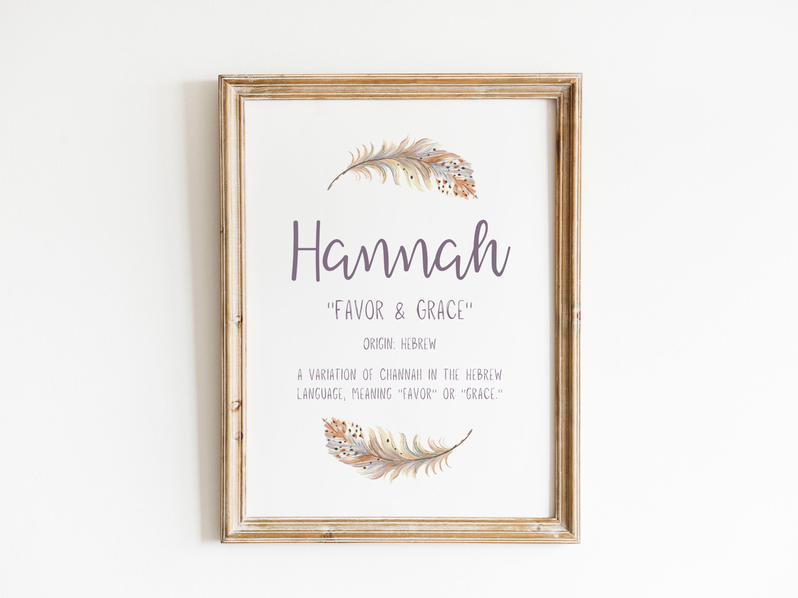 Hannah Name Meaning Name Meaning Print Boho Name (Download Now) 