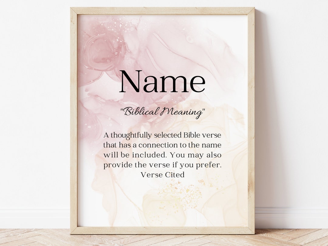 Name Meaning Print Biblical Name Meaning Name Meaning Sign Watercolor
