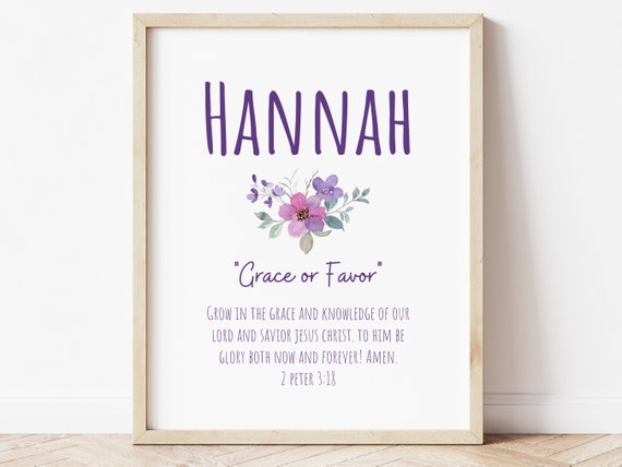 Hannah Name Meaning Name Meaning Print Boho Name (Download Now) 