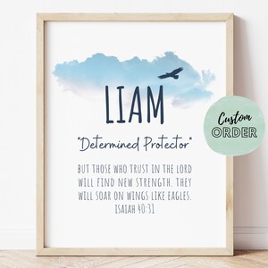 Liam Name Meaning Print Name Print Wall Art Minimalist -  Portugal