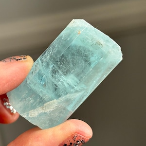 Rich Blue Aquamarine with Wispy Inclusions, Chunky Beryl Specimen, Skardu, Pakistan Crystal, 40g