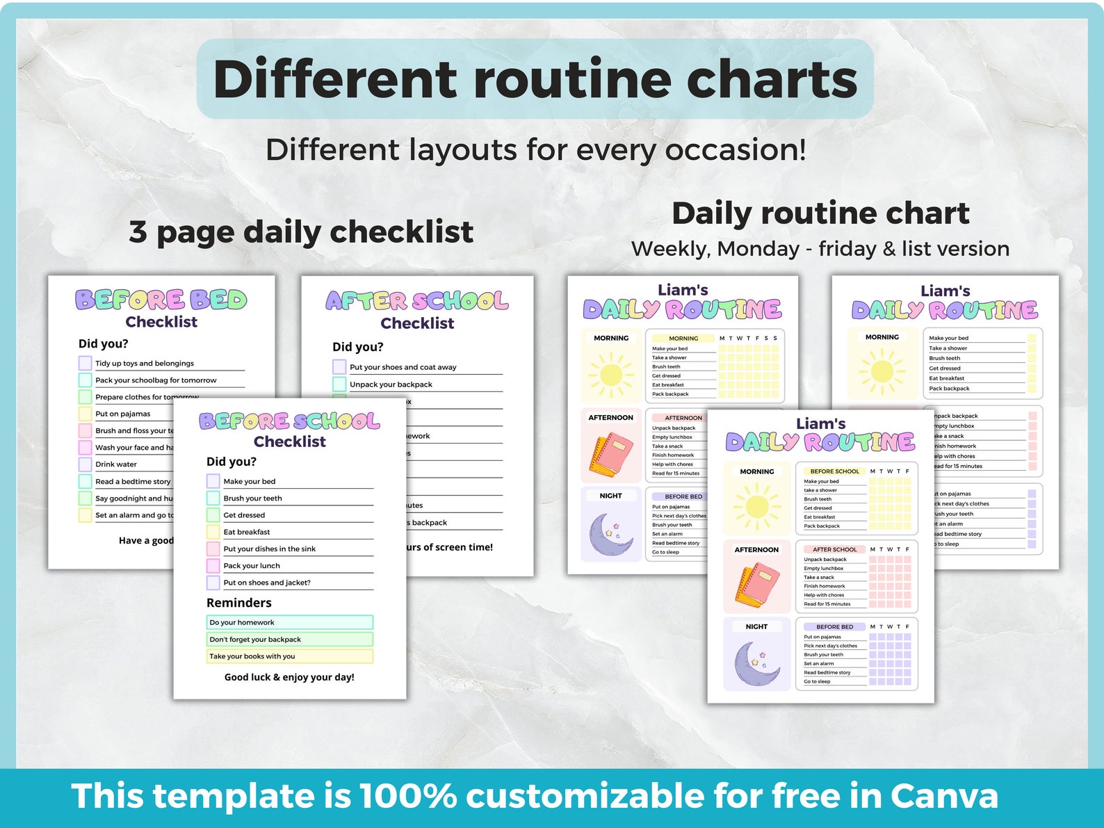 Chore Chart for Kids Bundle, Routine Chart, ADHD Chore Chart, Kids ...