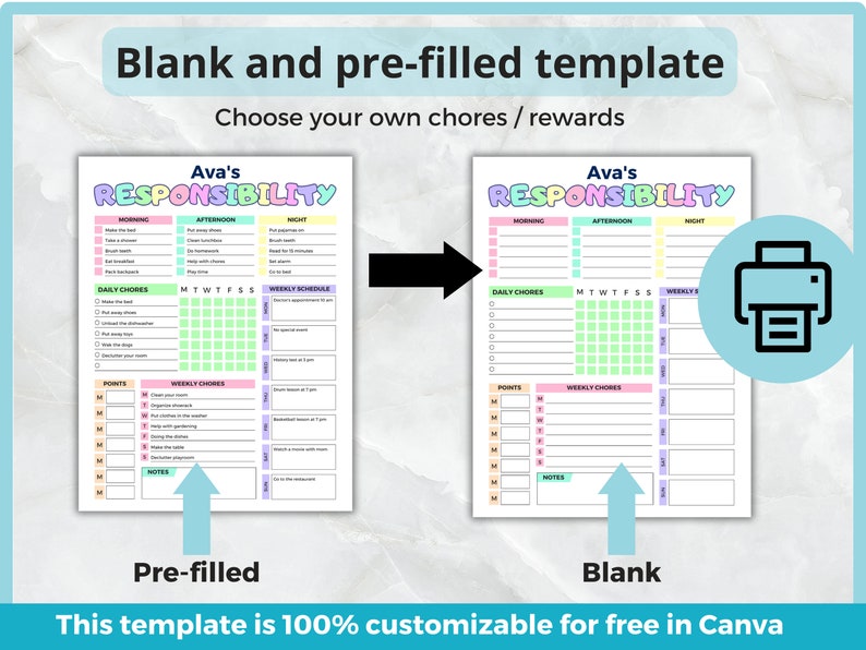 Chore Chart for Kids Bundle Routine Chart ADHD Chore Chart Etsy