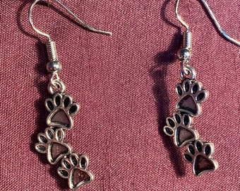 Paw drop earrings