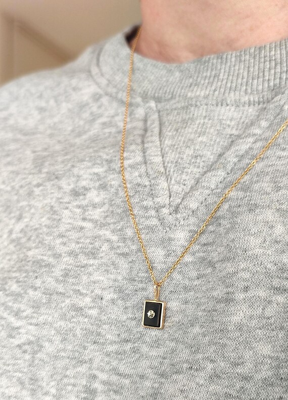 Pendentif ancien en or jaune et or blanc 18k Art … - image 15