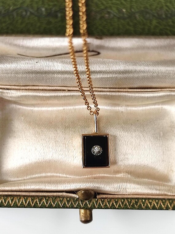 Pendentif ancien en or jaune et or blanc 18k Art … - image 2