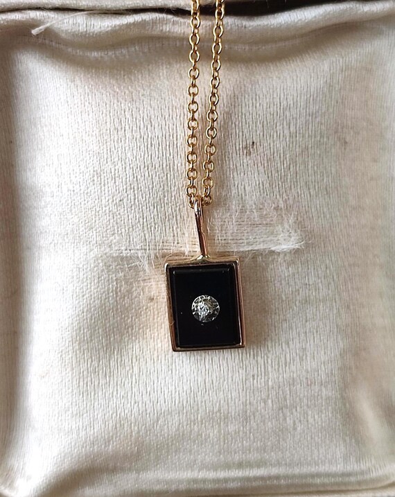 Pendentif ancien en or jaune et or blanc 18k Art … - image 3