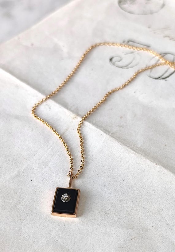 Pendentif ancien en or jaune et or blanc 18k Art … - image 12