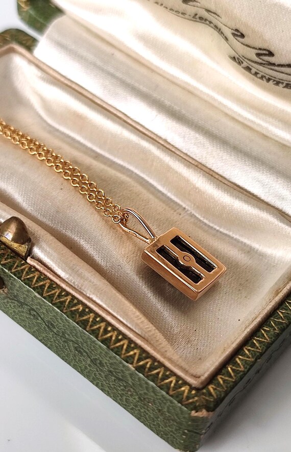 Pendentif ancien en or jaune et or blanc 18k Art … - image 7