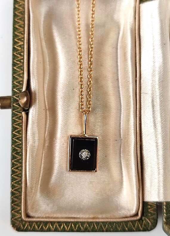 Pendentif ancien en or jaune et or blanc 18k Art … - image 5