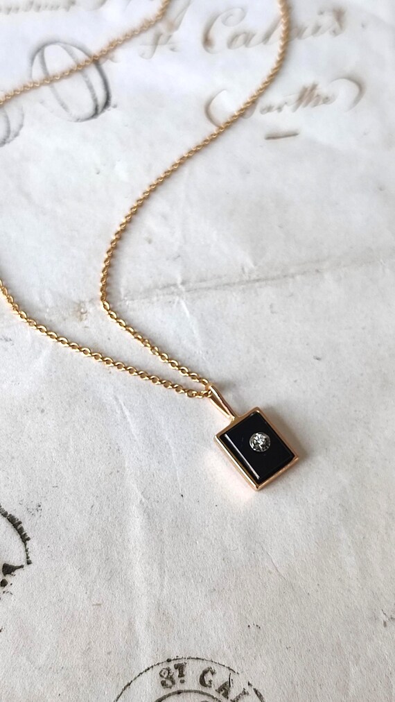 Pendentif ancien en or jaune et or blanc 18k Art … - image 9