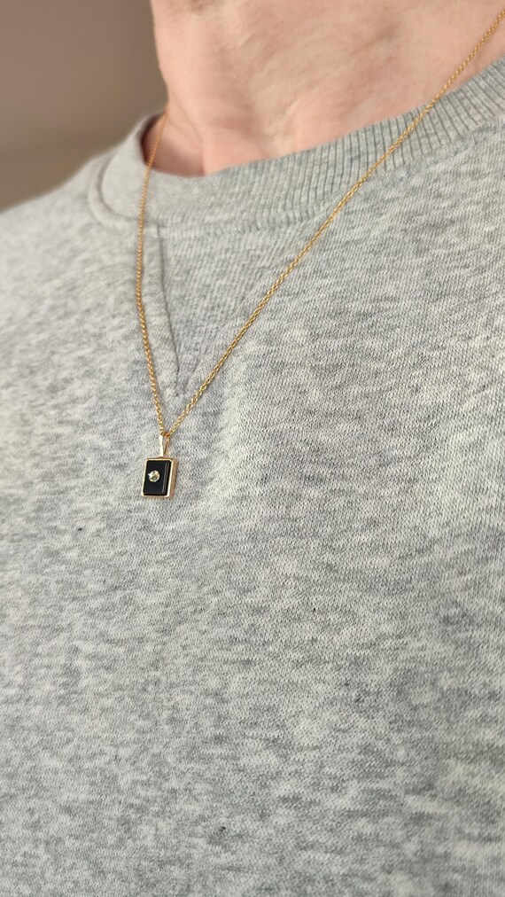 Pendentif ancien en or jaune et or blanc 18k Art … - image 14