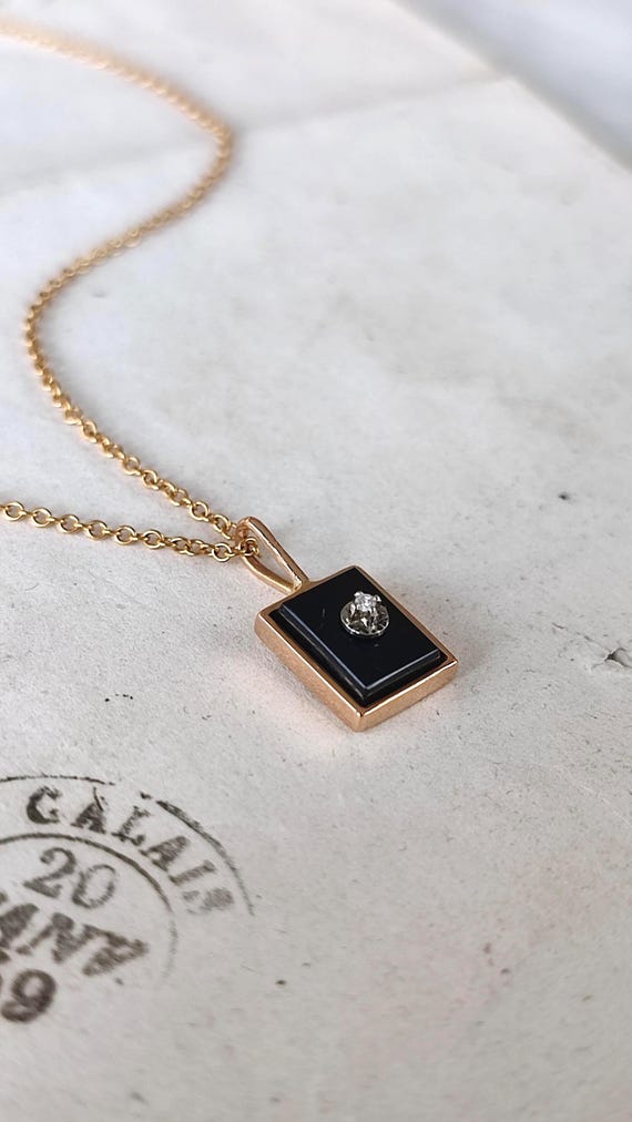 Pendentif ancien en or jaune et or blanc 18k Art … - image 11