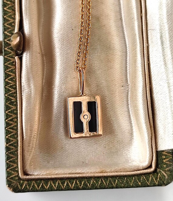 Pendentif ancien en or jaune et or blanc 18k Art … - image 6