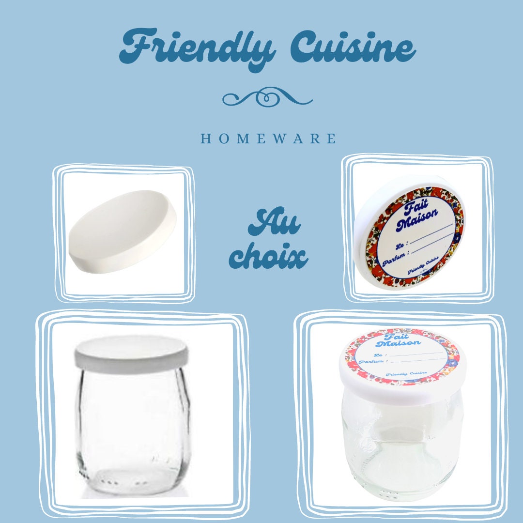 Set of 24 Glass Yogurt Pot Lids Made in France set of 24, White Etsy