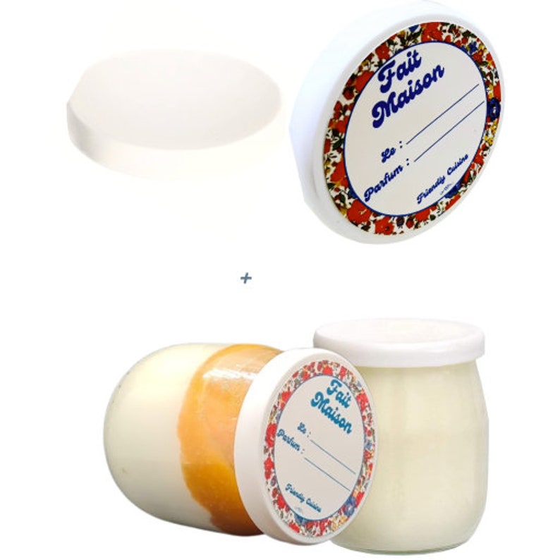 Set of 24 Glass Yogurt Pot Lids Made in France set of 24, White Etsy