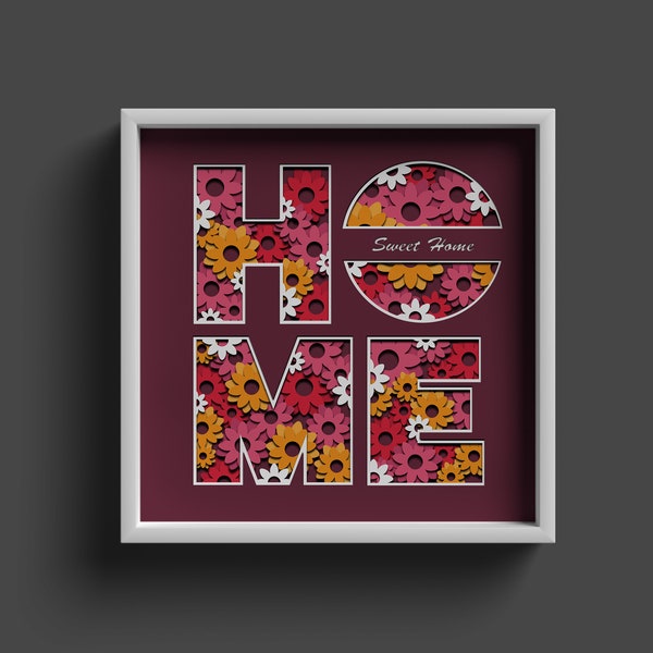 3D home SVG - 3D home frame SVG - 3D home sweet home SVG - 3D Paper Cut Shadow Box Template - For Cricut - for silhouette 3D home SVG - 3D home frame SVG - 3D home sweet home SVG - 3D Paper Cut Shadow Box Template - For Cricut - for silhouette