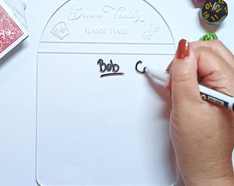 Custom Acrylic Game Night Scoreboard Personalized Engraved Family Name Score Keeper Board - Game Nights