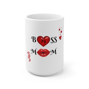 BOSS MOM #1 White Ceramic Mug - 15oz for the Perfect Mom