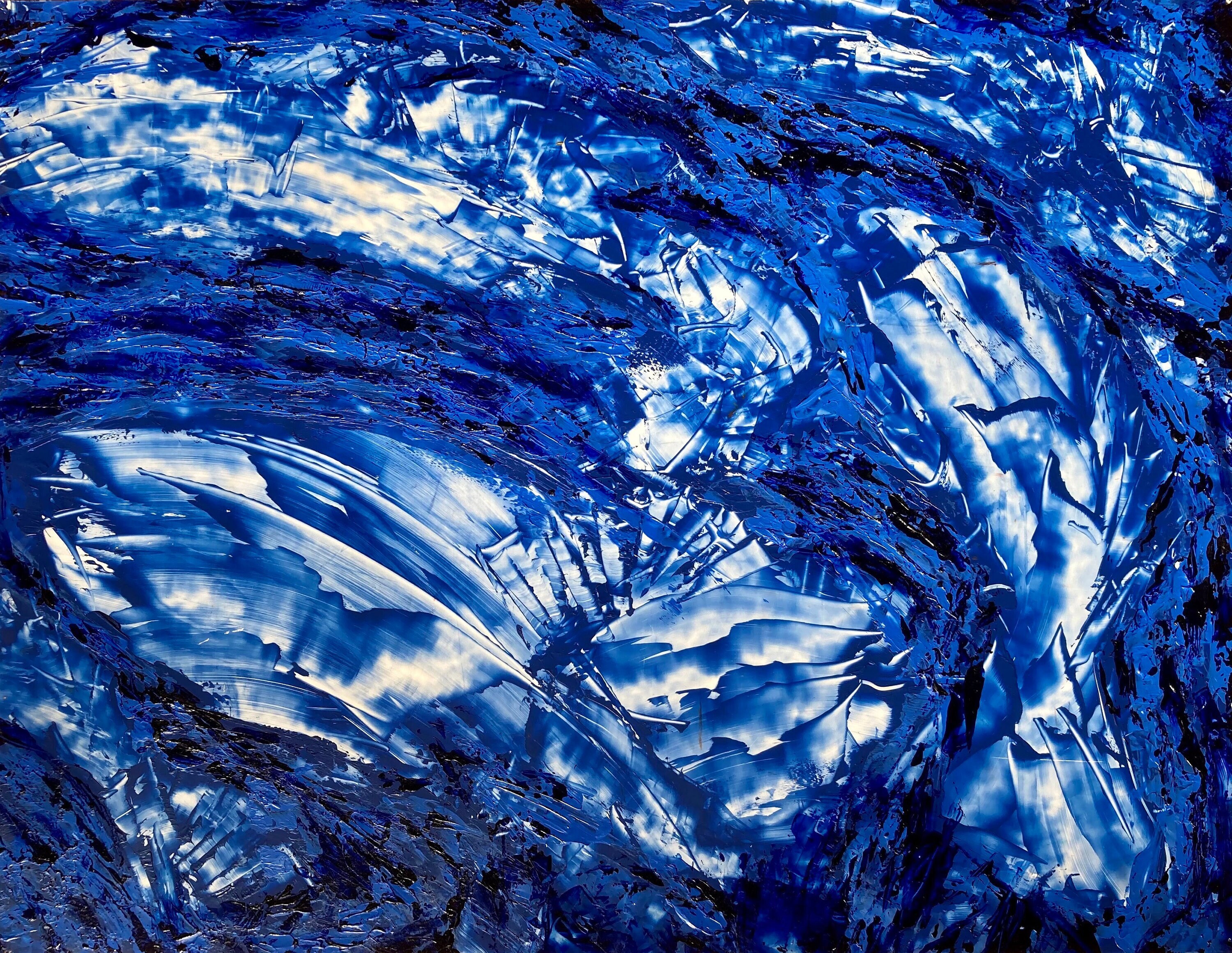 芸能人愛用 Fish Rising Etsy - Art Modern Painting Acrylic Abstract 版画