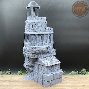 Lighthouse | Beacon Tower | Miniature Gaming Terrain Kit | GameScape3D | Sea Stack Cove | DnD | RPGs