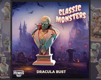 Dracula Bust | Vampire Statue | Heroes & Beasts | Classic Movie Monsters | DnD | RPGs