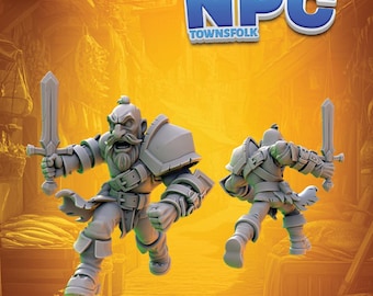 Mercenary | Townsfolk Miniature | Heroes & Beasts | NPC Townsfolk 2 | 3D Resin Print