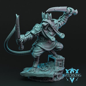 The Rat King | Rodent Miniature | Witchsong Miniatures | Rat King&#39;s Throne | 3D Resin Print