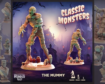 Mummy | Undead Miniature | Heroes & Beasts | Classic Movie Monsters | 3D Resin Print