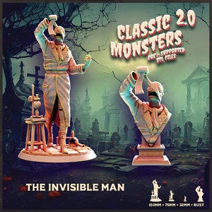 Invisible Man | Monster Miniature | Heroes & Beasts | Classic Movie Monsters 2.0 | 3D Resin Print