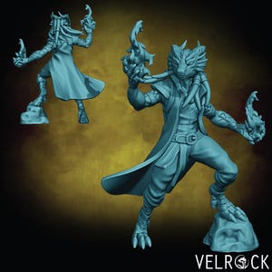 Female Dragonfolk Magus | Dragonkin Miniature | Velrock Art | Company of Dragons | 3D Resin Print