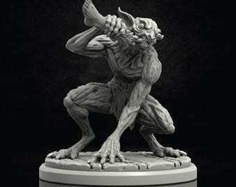 Flesh Eater | Chupacabra Miniature | The Devourer of the Depths | Adaevy Creations | 3D Resin Print