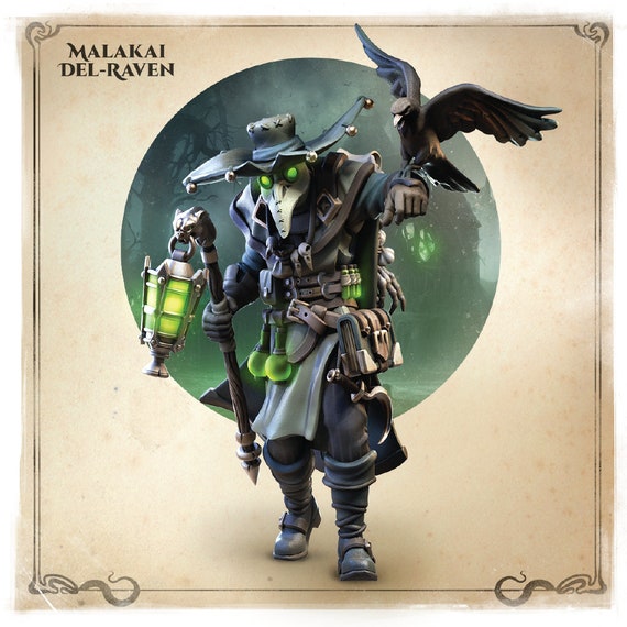 Malakai Del-raven | Plague Doctor Miniature | Wicked Hills | 3D