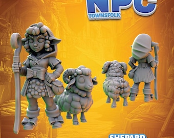 Shepherd | Townsfolk Miniature | Heroes & Beasts | NPC Townsfolk 2 | 3D Resin Print