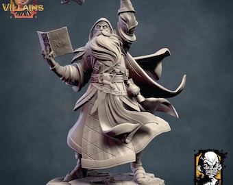 Dravenil, the Magician | Warlock Miniature | TxikiDesign Studio | Heroes and Villains Vol. 1 | 3D Resin Print