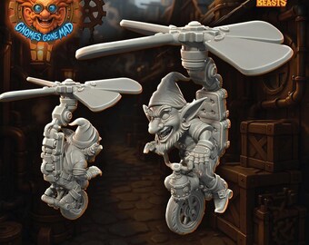 Fenboz Geargleam | Gnome Tinkerer Miniature | Heroes & Beasts | Sparkcrank Smiths | 3D Resin Print
