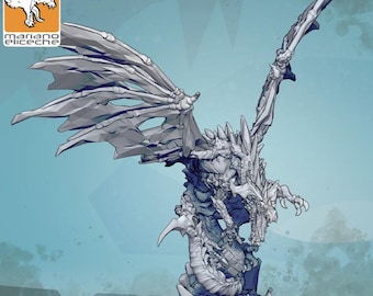 Isdrekinn, the White Dragon | Drake Miniature | MEniatures | War of the Chromatic Dragons | 3D Resin Print