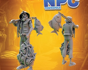 漁師 | 町民ミニチュア | 英雄と獣 | NPC 町民 2 | 3D レジンプリント