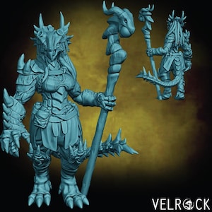 Female Dragonkin Druid | Dragonborn Miniature | Velrock Art | Company of Dragons 2 | 3D Resin Print