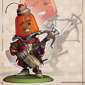 Jelly Crossbowman | Soldado Doce | Food Fight | Quirky Unlimited | Impressão de Resina 3D