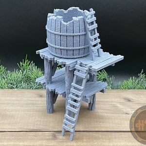 Torre dell&#39;acqua / Raccoglitore di pioggia / Kit di terreno per giochi in miniatura / GameScape3D / Sea Stack Cove / DnD / Giochi di ruolo