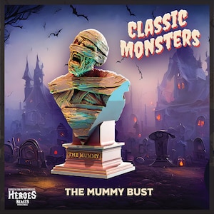 Mummy Bust | Undead Statue | Heroes & Beasts | Classic Movie Monsters | DnD | RPGs