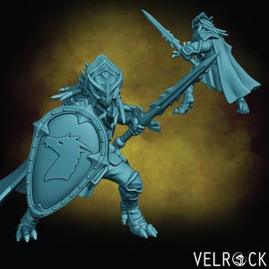 Male Dragonfolk Knight | Dragonkin Miniature | Velrock Art | Company of Dragons | 3D Resin Print