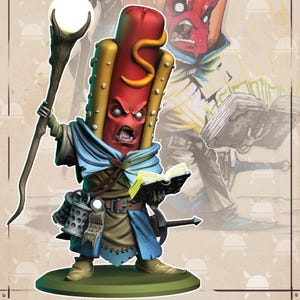Hot Dog Necromancer | Soldado Saboroso | Food Fight | Quirky Unlimited | Impressão de Resina 3D