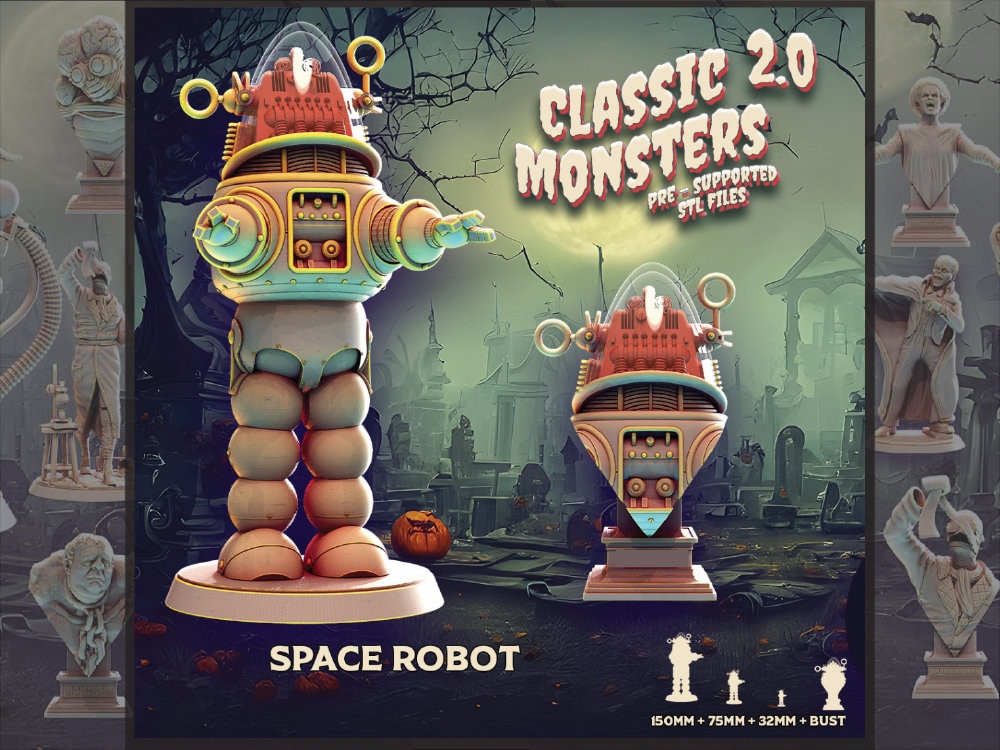 Space Robot Automaton Miniature Heroes & Beasts Classic Movie Monsters ...