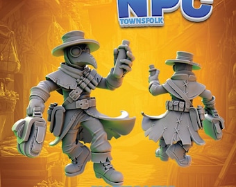 Plague Doctor | Townsfolk Miniature | Heroes & Beasts | NPC Townsfolk 2 | 3D Resin Print