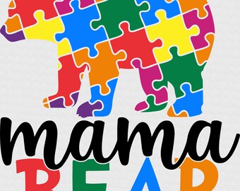Mama Bear Autism Png Svg