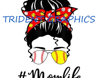 Baseball Softball Mom Life Png